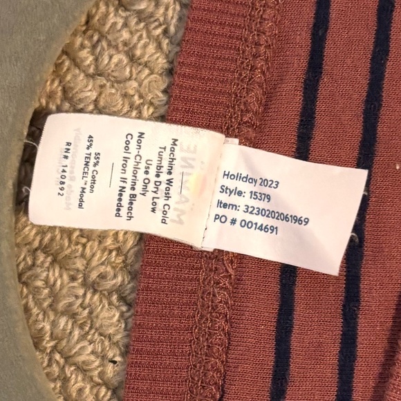 Marine Layer Reversible Raglan Long Sleeve Top Sz Small in Clay/Navy Stripe EUC - Picture 7 of 7